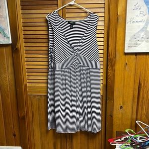 Blue and white stripped summer dress